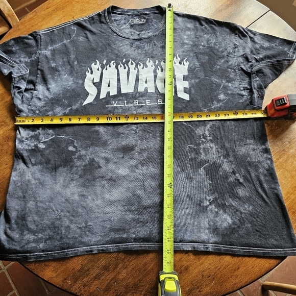 Popular Poison Savage Vibes Flame Graphic Tie Dye Short Sleeve T-Shirt Size 3XL - Picture 7 of 10
